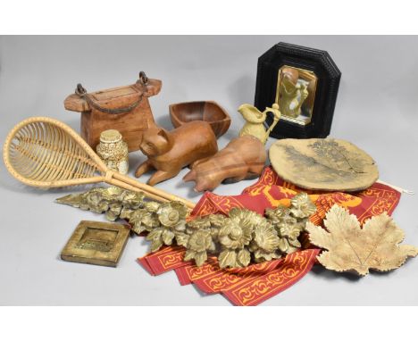 A Collection of Various Items to Comprise Gilt Carved Wooden Furniture Mount in the Florentine Style (Condition Issues), Ston