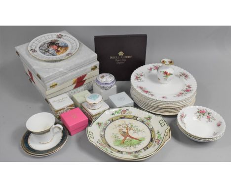 A Collection of Various Ceramics to Comprise Royal Albert Lavender Rose Bowls, Plates, Old Country Rose Vase, Royal Doulton C