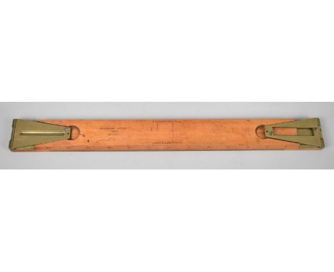 A WWI Period Harling Scale and Sighting Rule with Hinged Brass Sights 