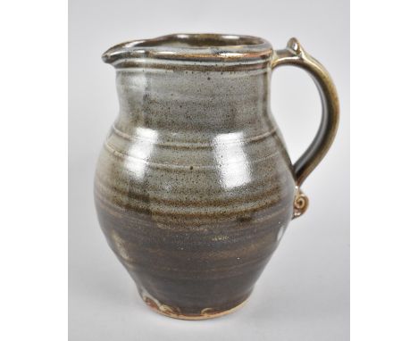 A Good Quality Glazed Stoneware Jug in the manner of Leach Pottery, St.Ives but Not Stamped 