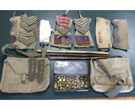 A large tin WW2 era military trunk, named to Capt D.B.Lynes of the Worcestershire Regiment, and the 2nd S.A.S, plus various i