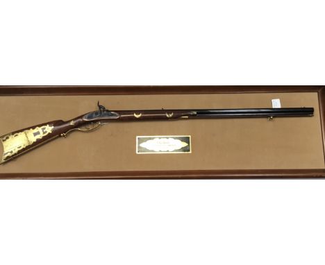Inert non firing purported model of Davy Crockett&rsquo;s &ldquo;Old Betsy&rdquo; Kentucky rifle by Franklin Mint. A percussi
