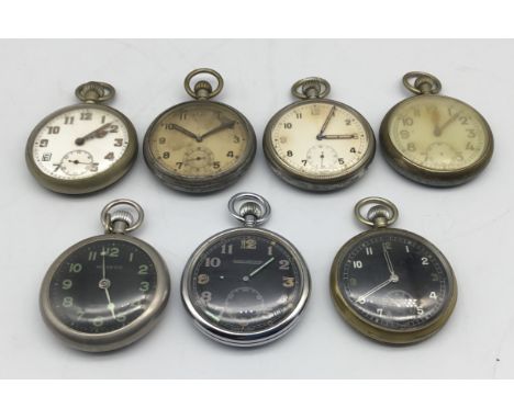 5 WW2 era military ‘GSTP’ General Service Time Pieces, plus 2 other stopwatches. Each GTSP is broad arrow marked, and has a s
