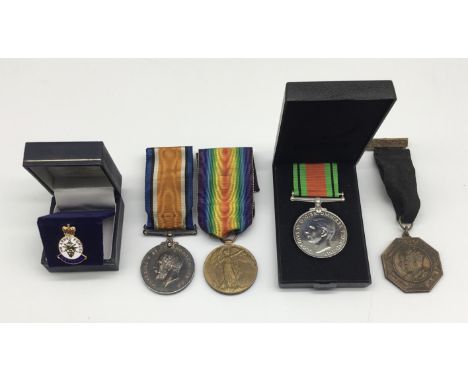 A WW1 medal pair, awarded to Pte Sam Wyke of the 2nd South Staffordshire Regiment, plus other associated medals. To include: 