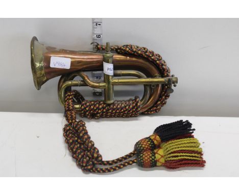 A vintage Kitchen and co. military bugle missing mouthpiece 
