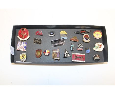 A job lot of collectable enamel badges mainly biker related 