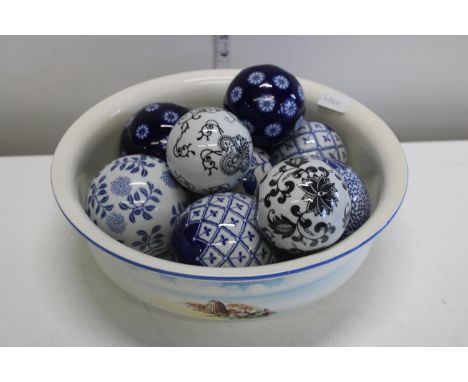 A ceramic bowl and contents of ceramics baules 'no postage available''no postage available' 