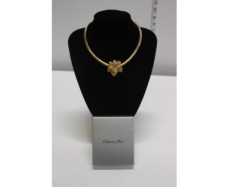 A Christian Dior Floral Lily Vintage Choker Necklace in Dior box 