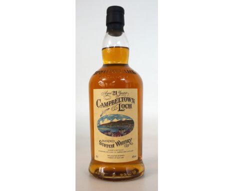 CAMPBELTOWN LOCH 21 YEAR OLD
"O' Campbeltown Loch I wish you were whisky"  Well here is a bottle of the Campbeltown Loch Blen