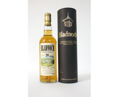 BLADNOCH 20YO
A single cask bottling of Bladnoch 20 year old single malt scotch whisky.  70cl.  52.9% abv.  Distilled 1st Dec