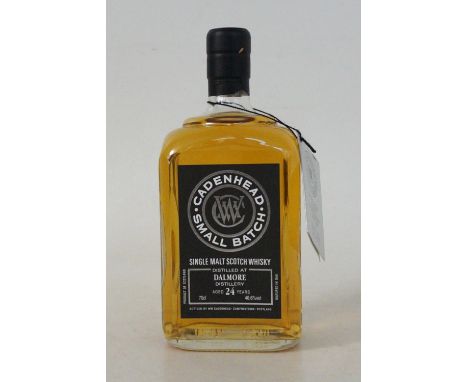 DALMORE 24 YEAR OLD - CADENHEAD SMALL BATCH
1 bottle.  Dalmore 24 Year Old Single Malt Scotch Whisky.  70cl.  46.6% abv.  Bot