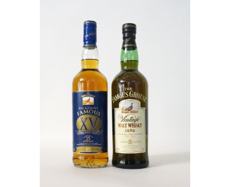 2 FAMOUS GROUSE
A pair of Famous Grouse bottlings outside the norm.  THE FAMOUS GROUS VINTAGE MALT WHISKY 1989.  70cl.  40% a