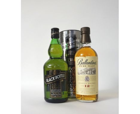 BLACK BOTTLE 130TH ANNIVERSARY & BALLANTINES
A pair of bottles from two of the most recognisable brands on the market.  BLACK
