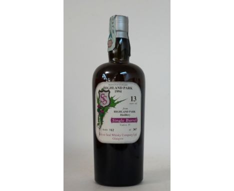 HIGHLAND PARK 1994 - 13YO
A single cask bottling of HIGHLAND PARK 13 YEAR OLD Single Malt Scotch Whisky.  70cl.  46% abv.  Bo