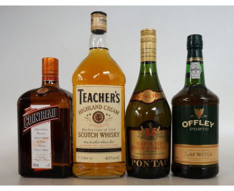 A SELECTION OF SPIRIT, LIQUEUR AND BRANDY
A selection of bottles including: TEACHER'S HIGHLAND CREAM Blended Scotch Whisky.  