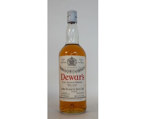 DEWAR'S "WHITE LABEL" FINE SCOTCH WHISKY C.LATE 1960'S
A clean example of the Dewar's "White Label" Fine Scotch Whisky.  70 P