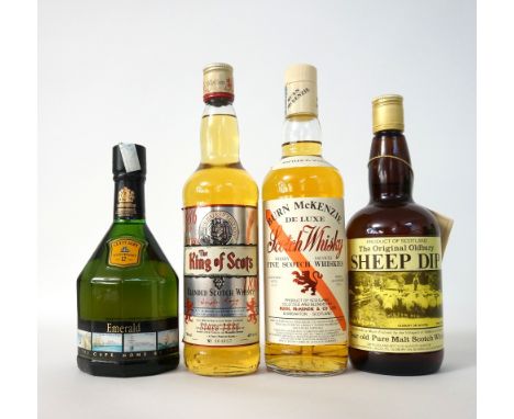 FOUR BLENDED SCOTCH WHISKIES
A selection of four bottles of Blended whisky, comprising CUTTY SARK EMERALD 12 YEAR OLD.  70cl.