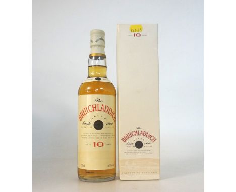 BRUICHLADDICH 10 YEAR OLD
The Bruichladdich 10 year old single malt scotch whisky in older livery.  70cl.  40% abv.  In origi