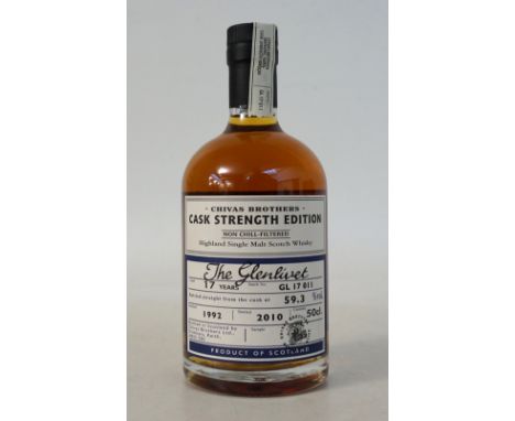 GLENLIVET 17 YO CASK STRENGTH EDITION
1 bottle.  Glenlivet 17 Year Old Single Malt Scotch Whisky.  50cl.  59.3% abv.  Distill