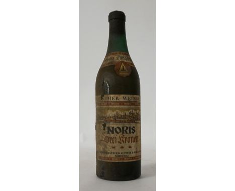 NORIS DREI KRONEN WEINBRAND
A bottle of German brandy from the 1950's from the German producer Noris in Nurnberg.  No strengt