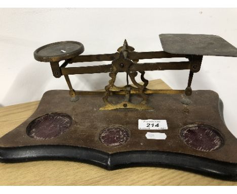 ANTIQUE POSTAL STYLE BRASS SCALES