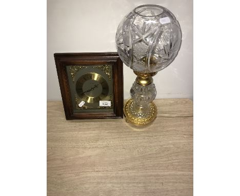 GLASS TABLE LIGHT & CLOCK