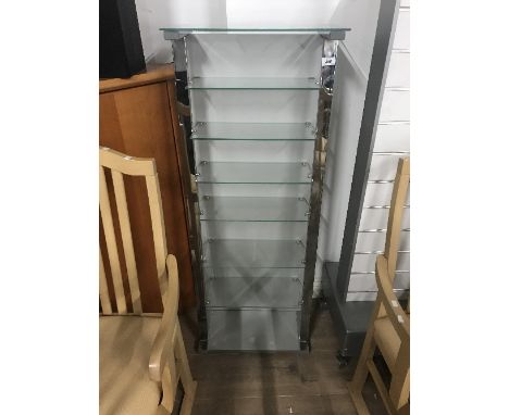 GLASS & CHROME DISPLAY SHELF