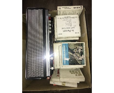1 BOX VINTAGE FERGUSON REEL TO REEL TAPE RECORDER & TAPES (SAS)