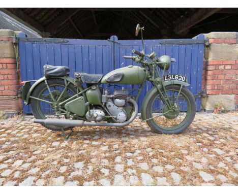 Offered from the Collection of the Late Peter McManus c.1943 Triumph 343cc 3HW Military MotorcycleRegistration no. LSL 620Fra