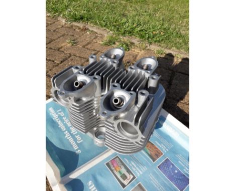 Triumph Trophy or Grand Prix alloy twin-cylinder block and cylinder headcirca 1949/1950 (un-tapped and un-threaded castings),