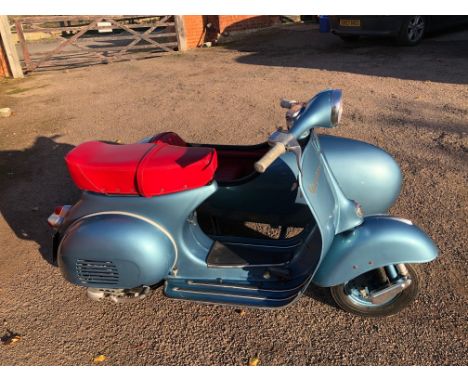 c.1958 Piaggio Vespa 150 Scooter CombinationRegistration no. not registeredFrame no. to be advisedEngine no. VBA1M 36996Forbi