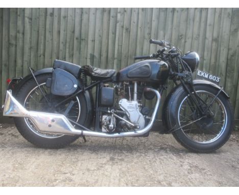 1937 Velocette 495cc MSSRegistration no. EKM 603Frame no. 4232Engine no. 2851The third of Velocette's overhead-valve, high-ca