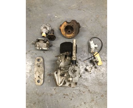 A Velocette KSS enginenumbered KSS4314; partially dismantled, fitted with a believed Mk 1 KTT cylinder barrel with fin damage