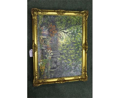 An oil painting by the artist Jan Wasilewski entitled Garden Flowers, 39 cm x 29 cm.(after the German invasion of Poland in W