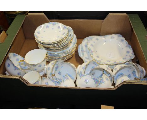 Twelve piece Crown Staffordshire porcelain tea service, with tea cups and saucers plates and dishes, (qty)