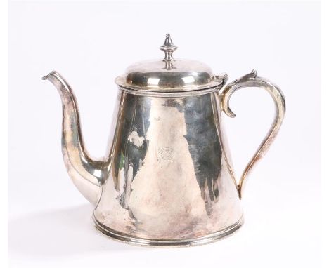 Elkington plate teapot bearing the crest of the Anchor & Anchor-Donaldson Lines shipping company to the tapering body, 21cm h