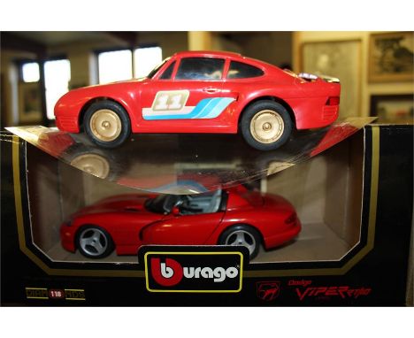 Bburago Dodge Viper, boxed, together with a toy Porsche 959, (2)