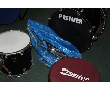 Premier drum kit, snare drum, Bass drum and floor tom plus cymbals