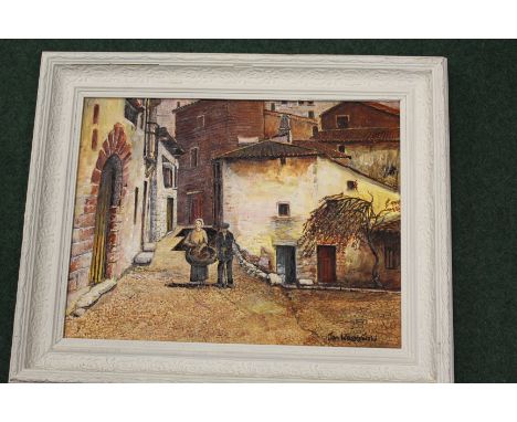 An oil painting by the artist Jan Wasilewski entitled Sepulveda, Antes 1925, 44 cm x 34 cm .(after the German invasion of Pol