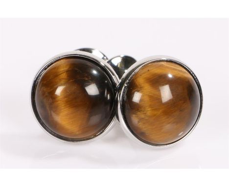 Pair of tigers eye set cufflinks