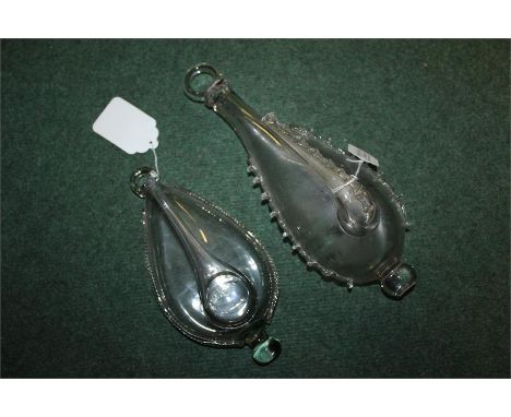 Two Thunder glass water barometer, one by F Davidson Portland Street London, the second unsigned, (2)