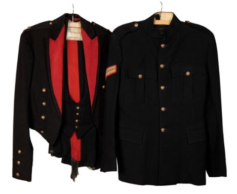 A ROYAL SIGNALS NO. 1 DRESS JACKET with corporal stripes, dated 1955; and a Royal Artillery mess jacket and trousers (2)