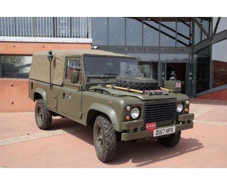 A MILITARY LAND ROVER 110 PICKUP with canvas soft top, chassis no. SALLDHAC7BA288628, engine no. 12J3739HC, 2495cc, registrat