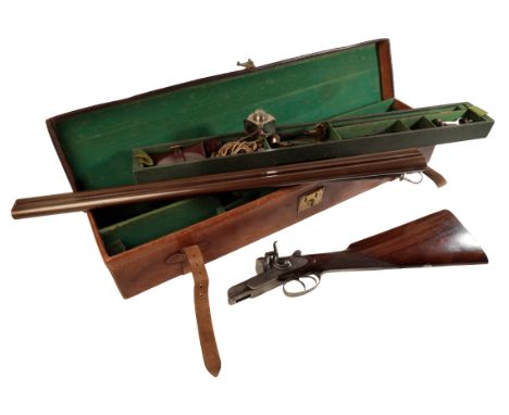 W &amp; C SCOTT &amp; SON OF LONDON: A 10 BORE SIDE BY SIDE PERCUSSION SPORTING GUN with 30cm damascus barrels, rose and scro