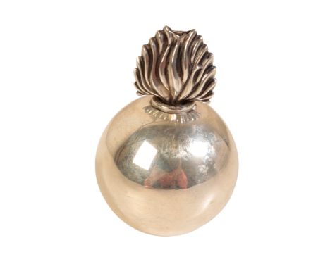 A SILVER MILITARY TABLE LIGHTER in the form of a grenade, hallmarks rubbed, circa 1900Proceeds are to go to The Royal Artille