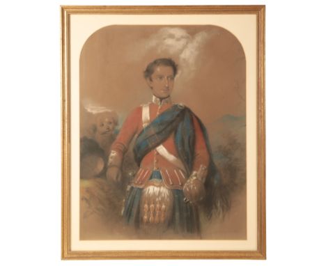 A PAIR OF MILITARY CHARCOAL PORTRAITS One of Captain Thomas Hinde-Thompson, 78th Highlanders. died in 1905 aged 71 years. Gra