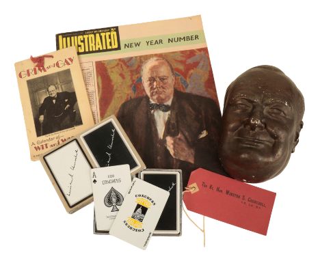 THE US PLAYING CARD COMPANY: A DOUBLE PACK OF PLAYING CARDS designed by Bernard Baruch, with Winston Churchill's signature di
