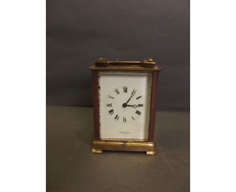 A Shortland Bowen gilt carriage clock, 5'' high
