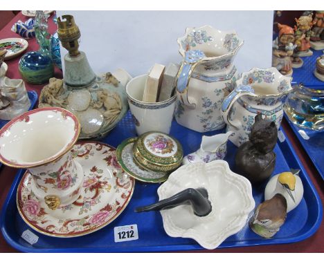 Mason's 'Topaz Blue' Hydra Jugs, Mason's 'Red Mandalay' vase and plate. Hornsea vintage pin dish as Can-Can ladies legs and s