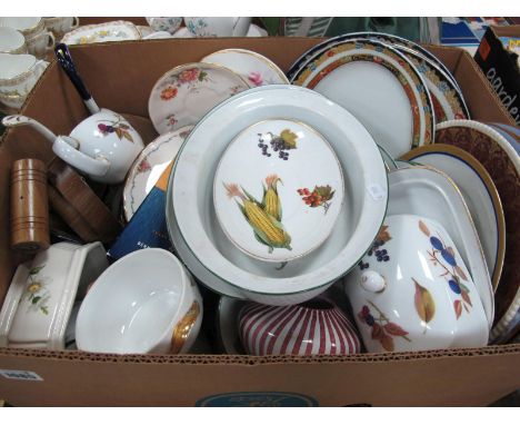 Worcester 'Evesham', Losol 'Melrose' plus other ceramics, gavel, cutlery, etc:- One Box.